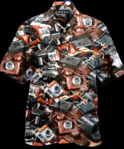 Cameras Black Brown Amazing Design Hawaiian Shirt- For men and women - Fanshubus