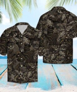 Camouflage Owl Butterfly Hawaiian Shirt- For men and women - Fanshubus