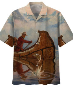 Canoeing Hawaiian Shirt Royal- For men and women - Fanshubus