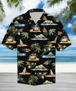 Caravan Palm Black Awesome Design Hawaiian Shirt - For men and women - Fanshubus