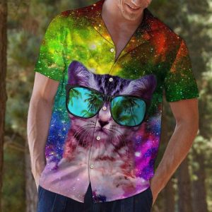 Cat Colorful Unique Design Hawaiian Shirt - For men and women - Fanshubus