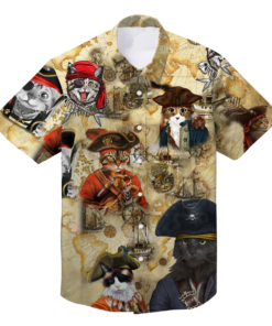 Cat Driver 3D Print Hawaiian Shirt  -  Crazy Funny Hawaiian Shirt .