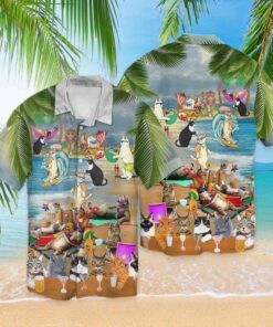 Cat Hawaiian Shirt (15)- For men and women - Fanshubus