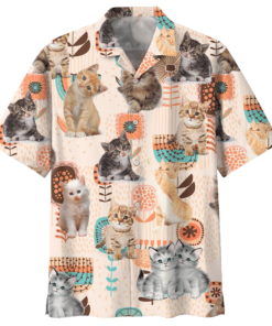 Cat Hawaiian Shirt Navy (4)- For men and women - Fanshubus