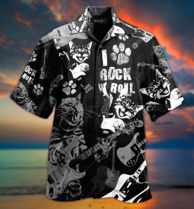 Cat Rock And Roll Hawaiian Shirt- For men and women - Fanshubus