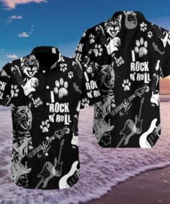 Cat Rock n Roll Tropical Hawaiian Shirt