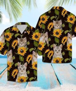 Cat Sunflower Hawaiian Shirt- For men and women - Fanshubus