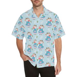 Cattle Happy Pattern Print Design Hawaiian Shirt- For men and women - Fanshubus