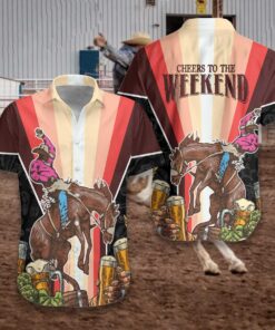 Cheers to the Weekend Rodeo Hawaiian Shirt- For men and women - Fanshubus