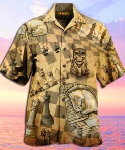 Chess Skull Hawaiian Shirt- For men and women - Fanshubus