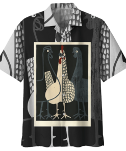 Chicken Black Awesome Design Unisex Hawaiian Shirt- For men and women - Fanshubus