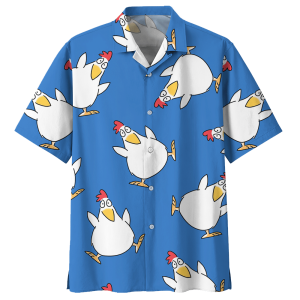 Chicken Blue Nice Design Unisex Hawaiian Shirt- For men and women - Fanshubus