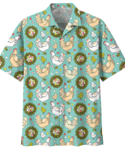 Chicken Blue Unique Design Unisex Hawaiian Shirt- For men and women - Fanshubus