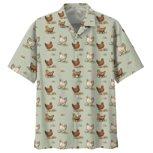 Chicken Gray Nice Design Unisex Hawaiian Shirt- For men and women - Fanshubus