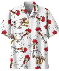 Chicken Hawaiian Shirt Black (2)- For men and women - Fanshubus