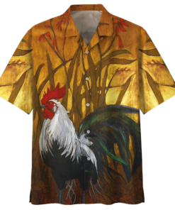 Chicken Hawaiian Shirt Black (3)- For men and women - Fanshubus