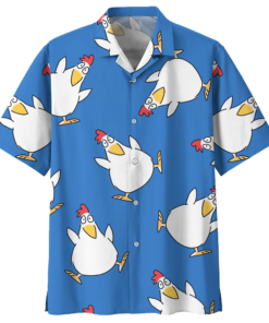 Chicken Hawaiian Shirt Navy (10)- For men and women - Fanshubus