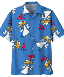 Chicken Hawaiian Shirt Navy (2)- For men and women - Fanshubus