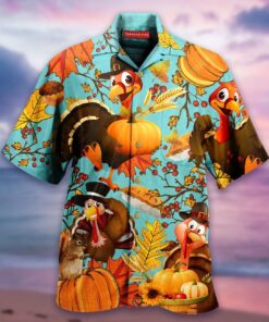 Chicken Thanksgiving pumpkin turkeys Hawaiian Shirt - For Men and Women Fanshubus