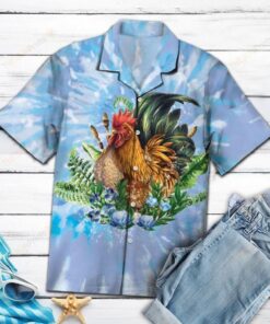 Chicken Tie Dye Blue Best Design Hawaiian Shirt (1)- For men and women - Fanshubus