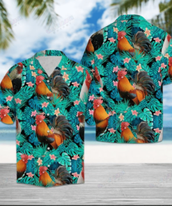 Chicken Tropical Hawaiian Shirt .