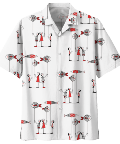 Children Playing With Fish Hawaiian Shirt- For men and women - Fanshubus