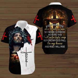 Christian Jesus I Will Rise When He Calls My Name Aloha Hawaiian Shirts- For men and women - Fanshubus