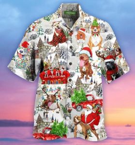 Christmas Pitbull Hawaiian Shirt (2) - For men and women - Fanshubus