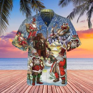 Christmas Steampunk Santa Claus Hawaiian Shirt- For men and women - Fanshubus