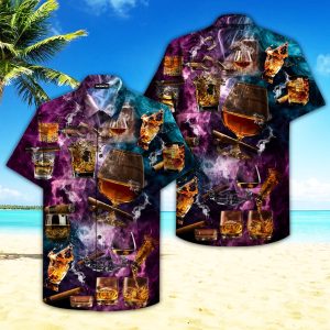 Cigar A Shot Of Drink Is Why Im Here Hawaiian Shirt- For men and women - Fanshubus