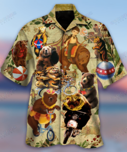 Circus Bears Unisex Hawaiian Shirt .