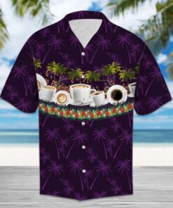 Classic Coffee Purple Amazing Design Hawaiian Shirt- For men and women - Fanshubus