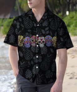 Classic Skull Black Awesome Design Hawaiian Shirt- For men and women - Fanshubus