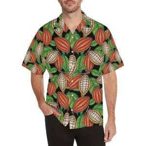 Cocoa Leaves Pattern Men's All Over Print Hawaiian Shirt - For Men and Women - Fanshubus