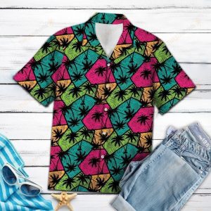 Coconut Palm Multicolor Unique Design Hawaiian Shirt- For men and women - Fanshubus