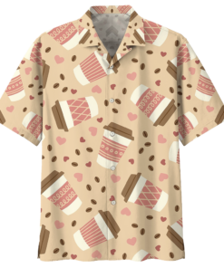 Coffee Hawaiian Shirt Navy | Kurobase- For men and women - Fanshubus