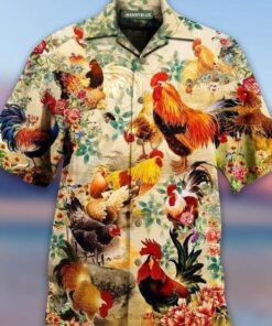 COLORFUL CHICKEN PATTERN HAWAIIAN SHIRT