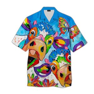 Colorful Cow Hawaiian Shirt | For Men &amp; Women | Adult |- For men and women - Fanshubus