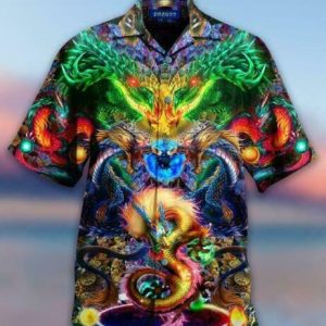 Colorful Dragon Armor Hawaiian Shirt- For men and women - Fanshubus