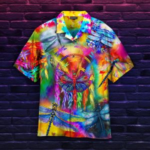 Colorful Dragonfly Hawaiian Shirt | For Men &amp; Women | Adult |- For men and women - Fanshubus