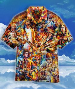 Colorful Guitar Hawaiian Shirt- For men and women - Fanshubus