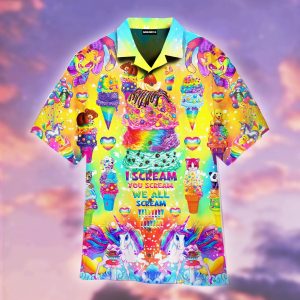 Colorful Rainbow Sweet Ice Cream Hawaiian Shirt | For Men &amp; Women | Adult |- For men and women - Fanshubus