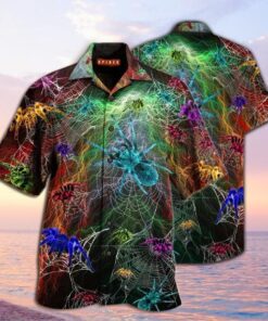 Colorful Spiderweb Hawaiian Shirt