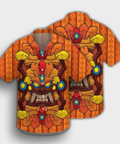 Cool Tiki Orange Hawaiian Shirt- For men and women - Fanshubus