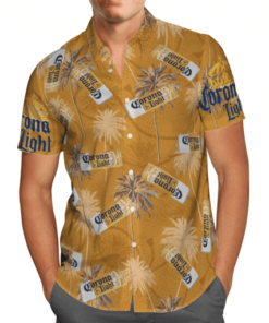 Corona Light Palm Tree All Over Print 3D Hawaiian Shirt- For men and women - Fanshubus