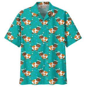 Cow Blue Amazing Design Unisex Hawaiian Shirt- For men and women - Fanshubus