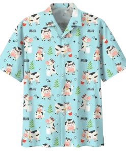 Cow Colorful Hawaiian Shirt - For men and women - Fanshubus