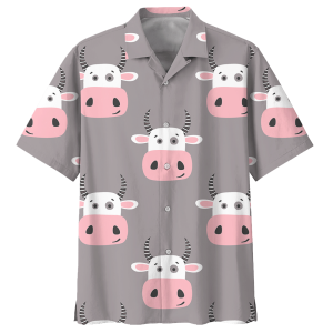Cow Gray Awesome Design Unisex Hawaiian Shirt- For men and women - Fanshubus