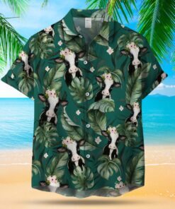 COW IN THE TROPICAL FOREST HAWAIIAN SHIRT