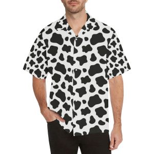 Cow skin pattern Men's All Over Print Hawaiian Shirt- For men and women - Fanshubus